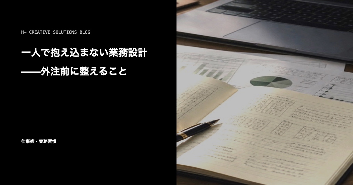 一人で抱え込まない業務設計——外注前に整えること のアイキャッチ画像