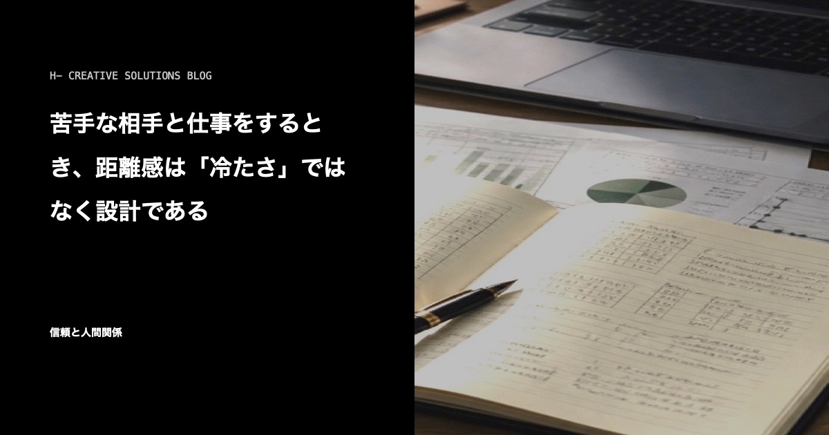 苦手な相手と仕事をするとき、距離感は「冷たさ」ではなく設計である のアイキャッチ画像